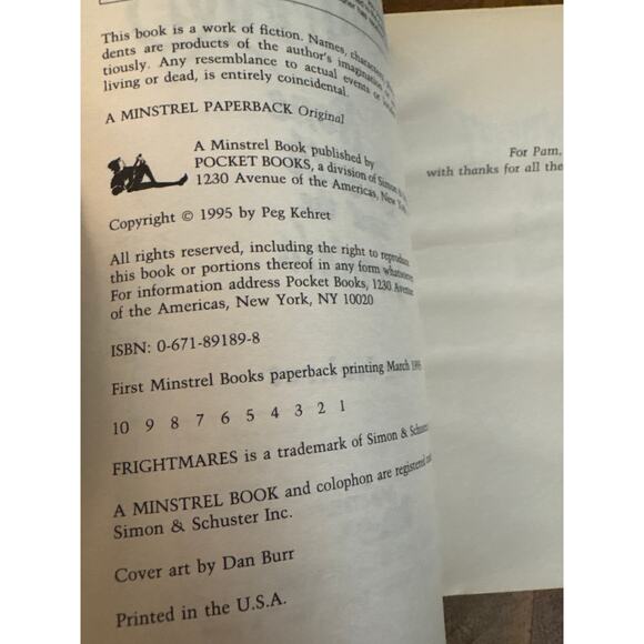 Frightmares: bone breath, and the vandals by Peg Kehret book 1st print 1995 - Picture 3 of 3